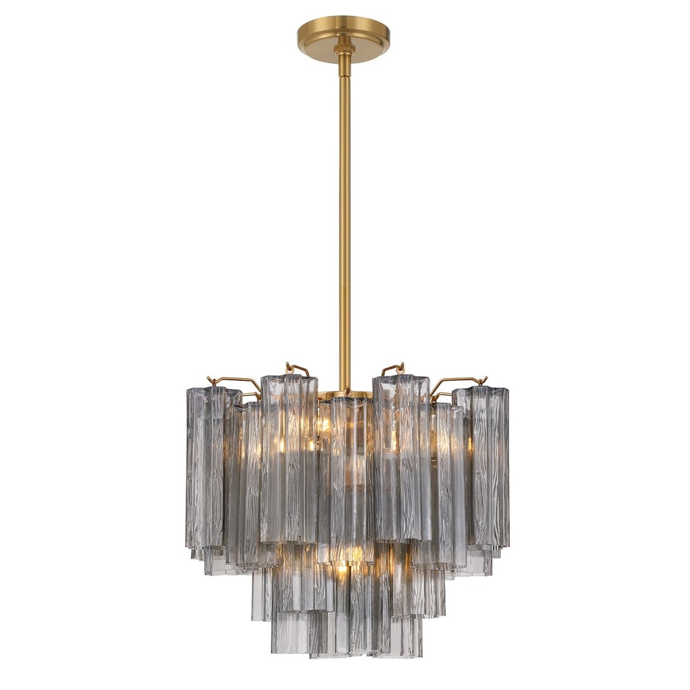Aurora Murano Chandelier Glass Tube Layered Amber - Neutralighting