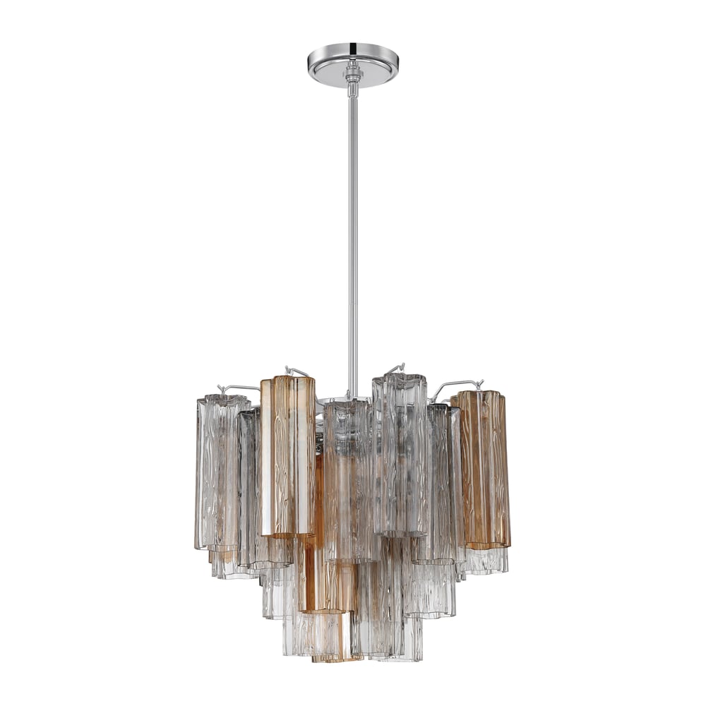 Aurora Murano Chandelier Glass Tube Layered Amber - Neutralighting