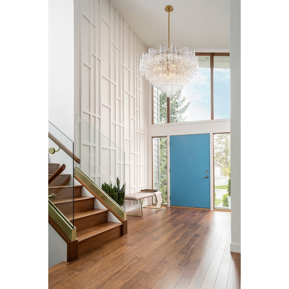 Aurora Murano Chandelier Glass Tube Layered Amber - Neutralighting