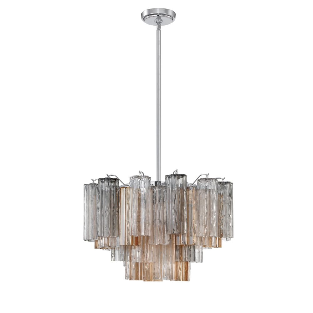 Aurora Murano Chandelier Glass Tube Layered Amber - Neutralighting