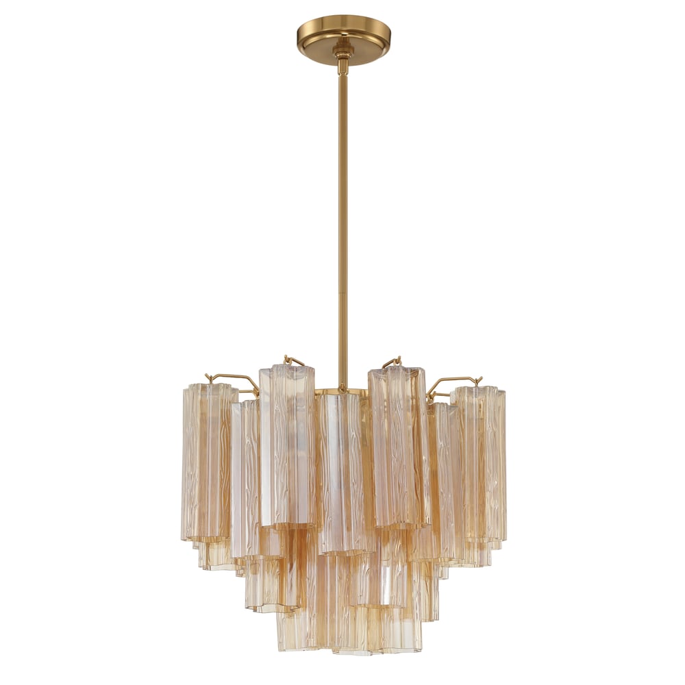 Aurora Murano Chandelier Glass Tube Layered Amber - Neutralighting