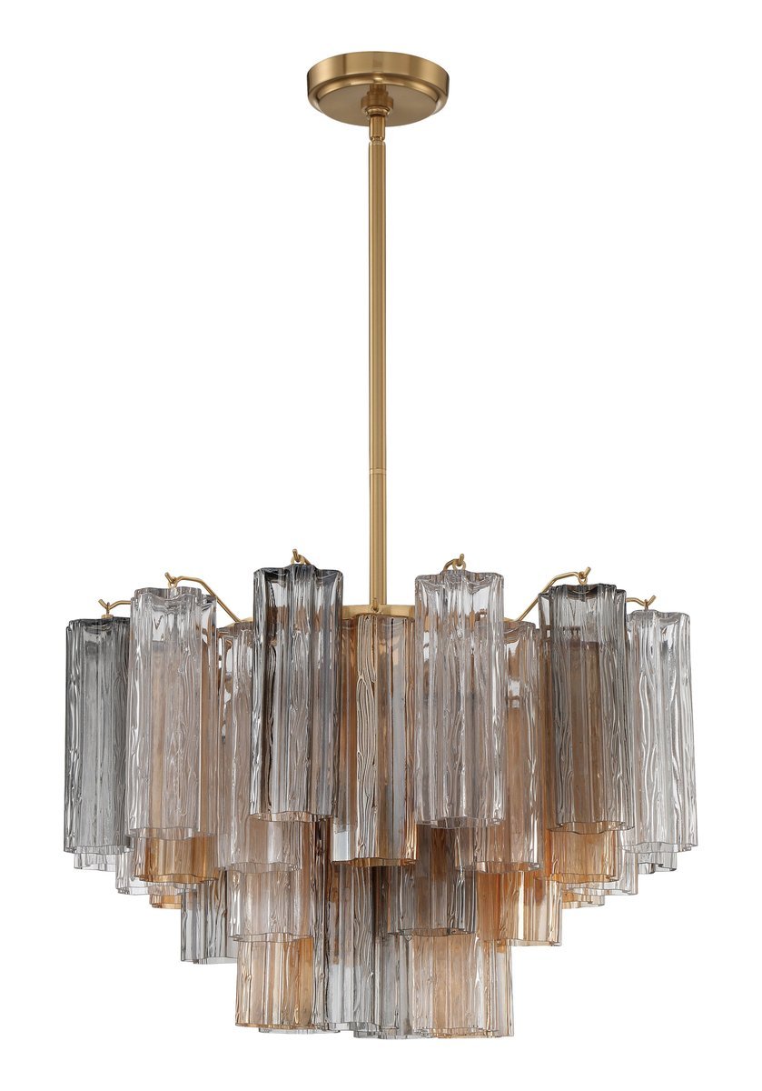 Aurora Murano Chandelier Glass Tube Layered Amber - Neutralighting