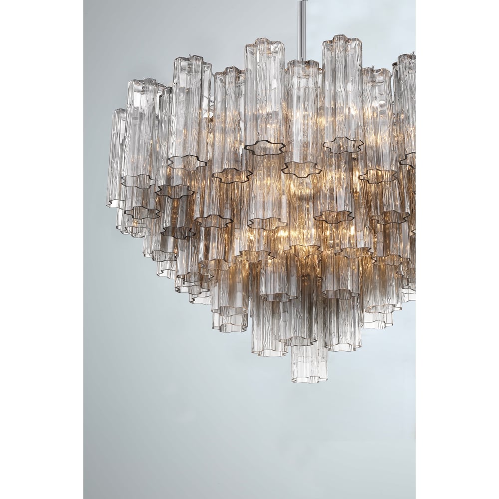 Aurora Murano Chandelier Glass Tube Layered Amber - Neutralighting