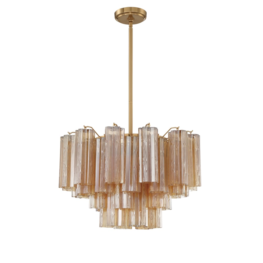 Aurora Murano Chandelier Glass Tube Layered Amber - Neutralighting
