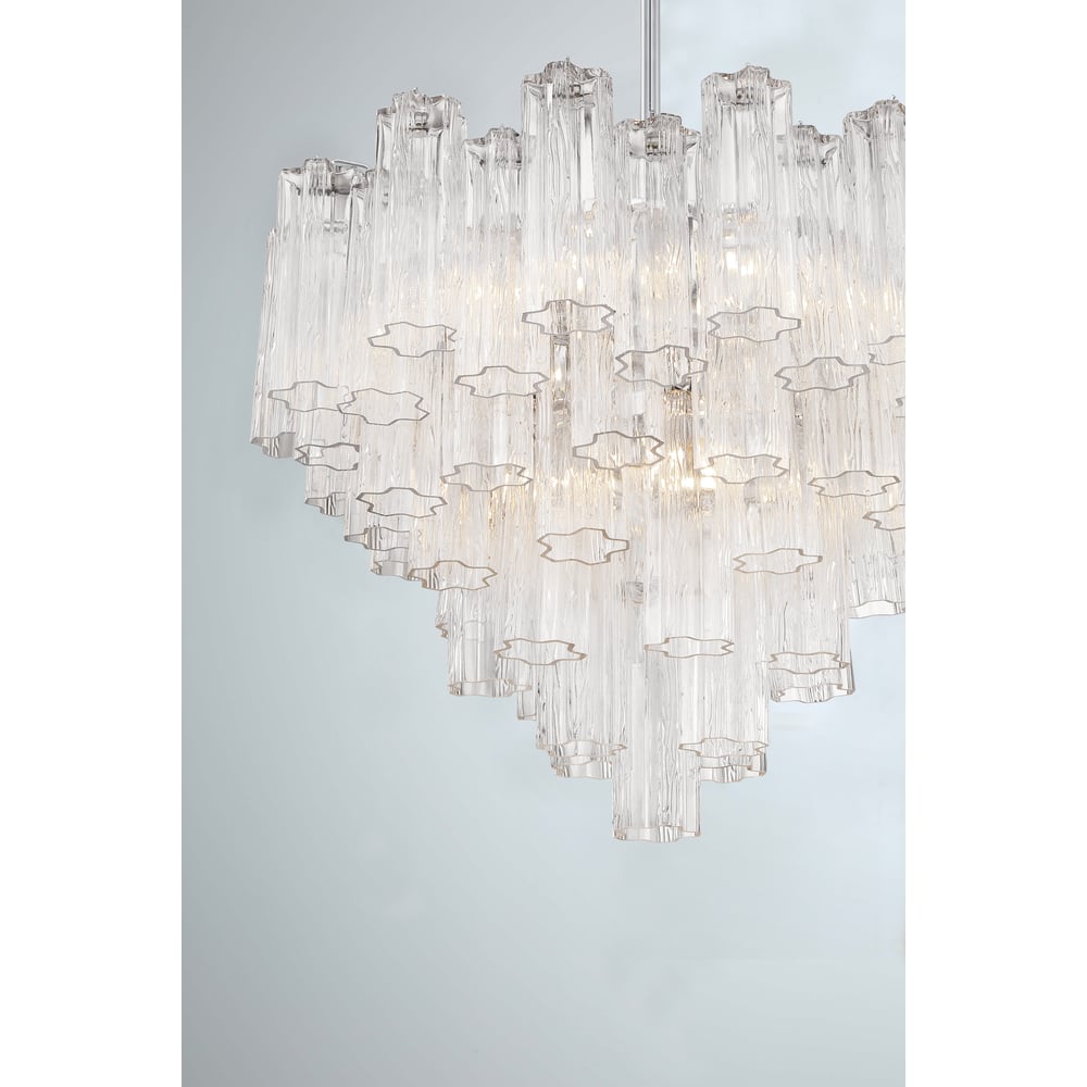 Aurora Murano Chandelier Glass Tube Layered Amber - Neutralighting