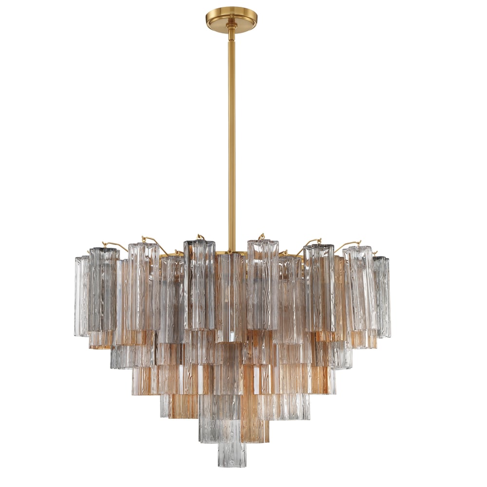 Aurora Murano Chandelier Glass Tube Layered Amber - Neutralighting