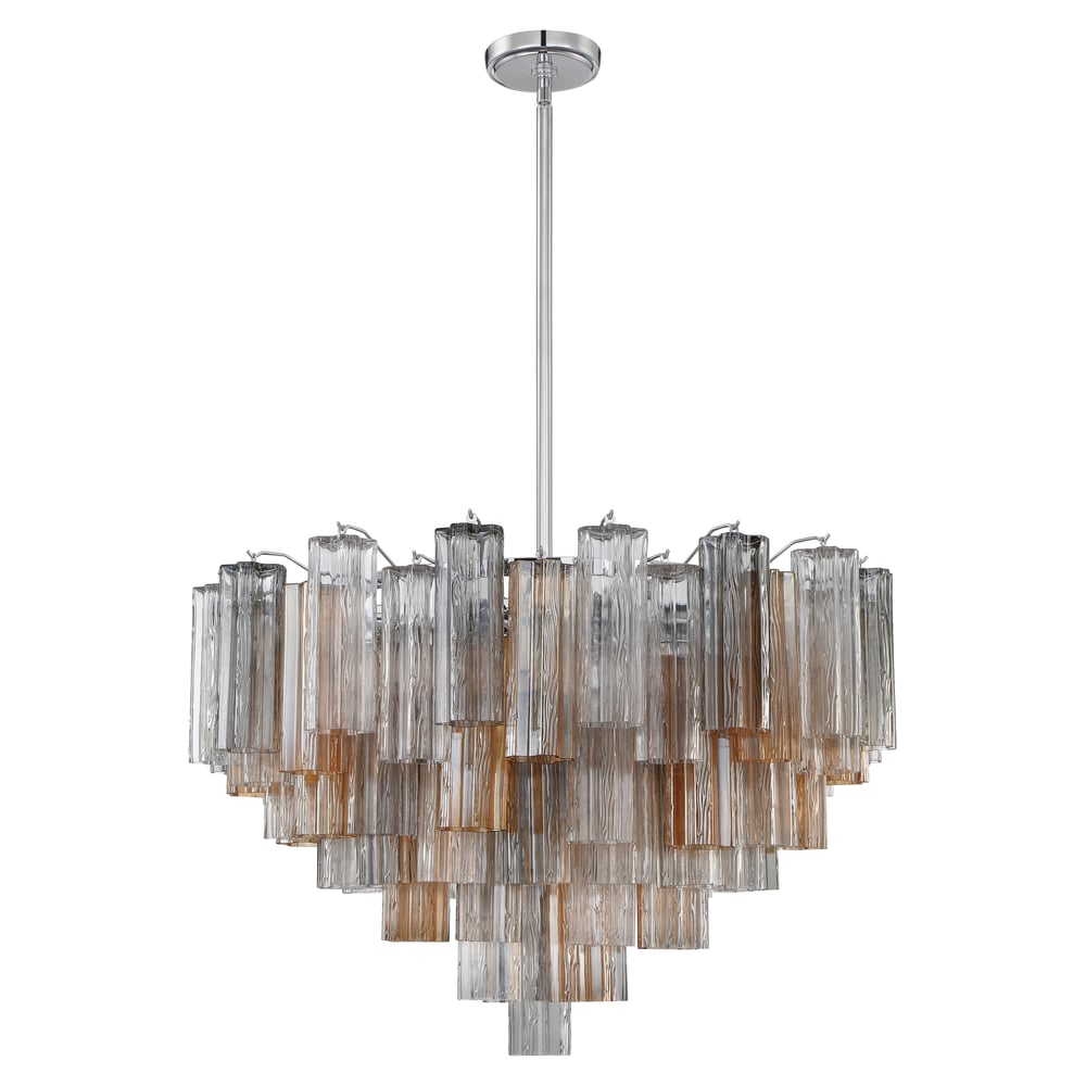 Aurora Murano Chandelier Glass Tube Layered Amber - Neutralighting