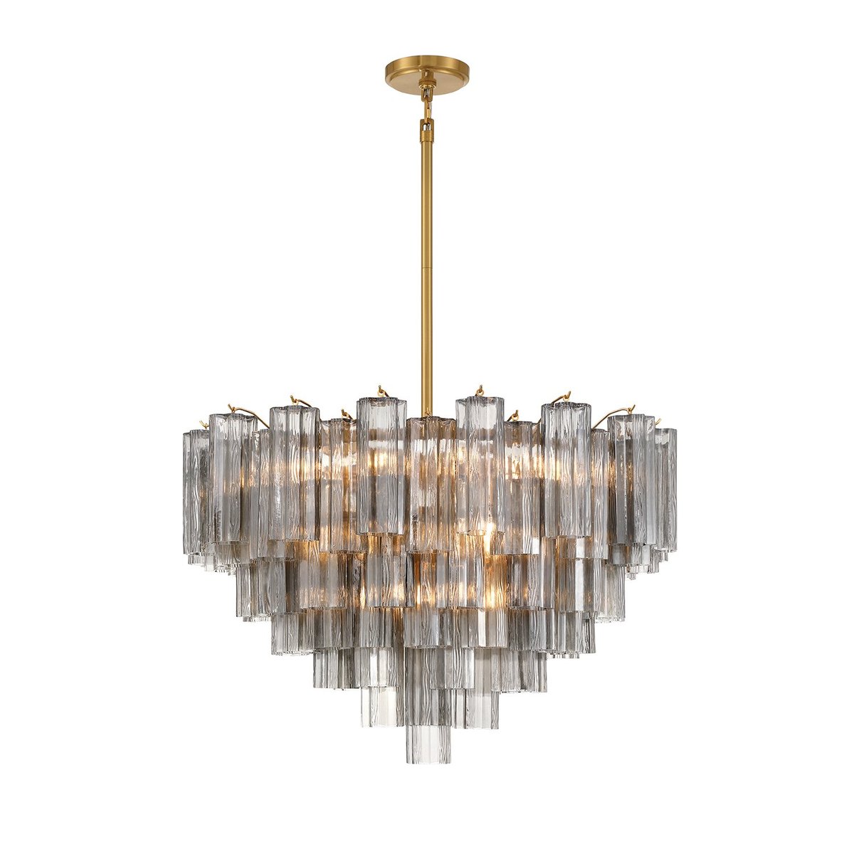 Aurora Murano Chandelier Glass Tube Layered Amber - Neutralighting