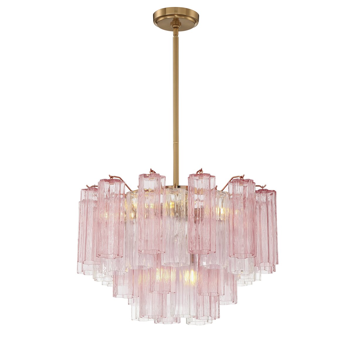 Aurora Murano Chandelier Glass Tube Layered Amber - Neutralighting