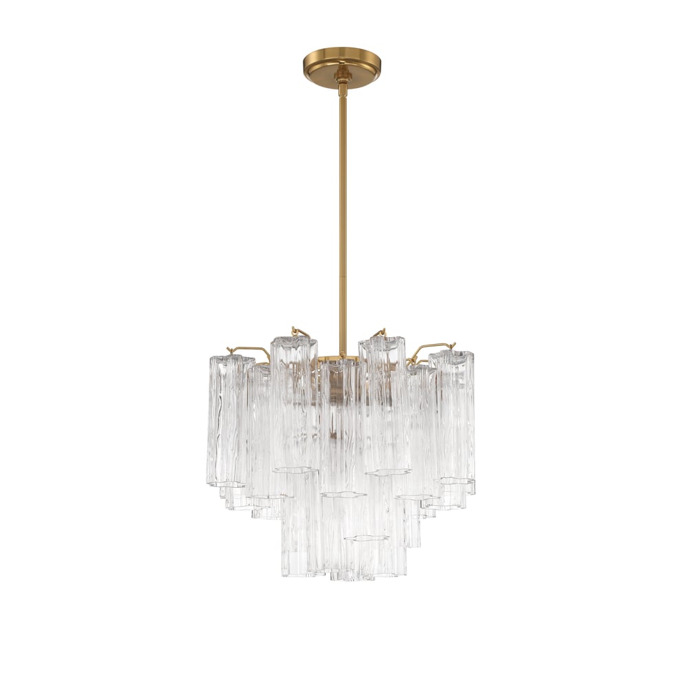 Aurora Murano Chandelier Glass Tube Layered Amber - Neutralighting