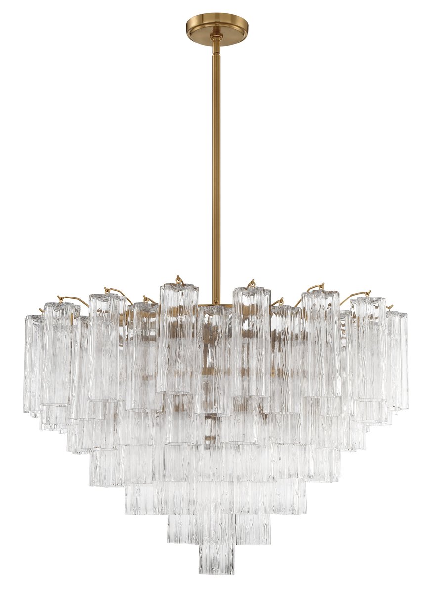 Aurora Murano Chandelier Glass Tube Layered Amber - Neutralighting