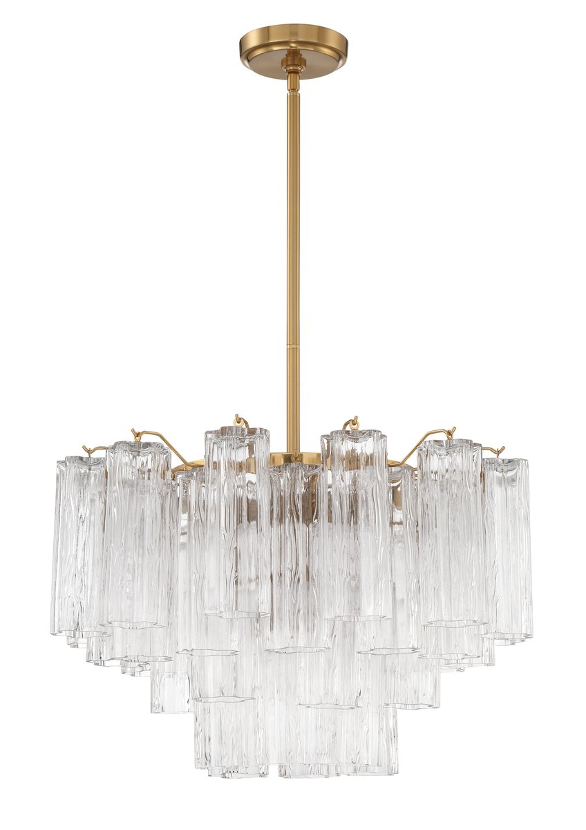 Aurora Murano Chandelier Glass Tube Layered Amber - Neutralighting