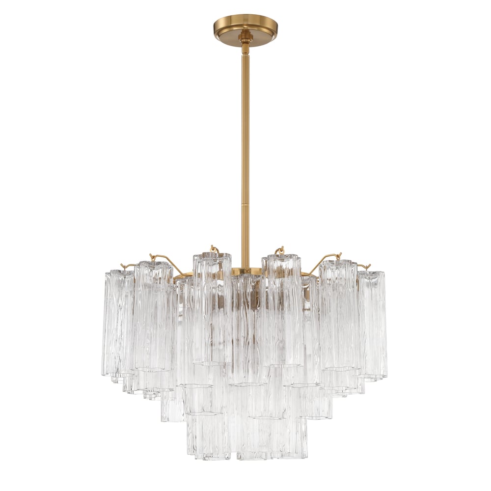 Aurora Murano Chandelier Glass Tube Layered Amber - Neutralighting