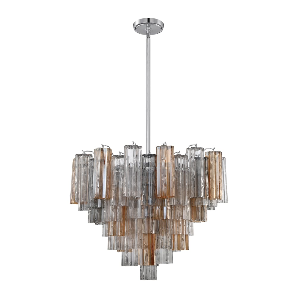 Aurora Murano Chandelier Glass Tube Layered Amber - Neutralighting