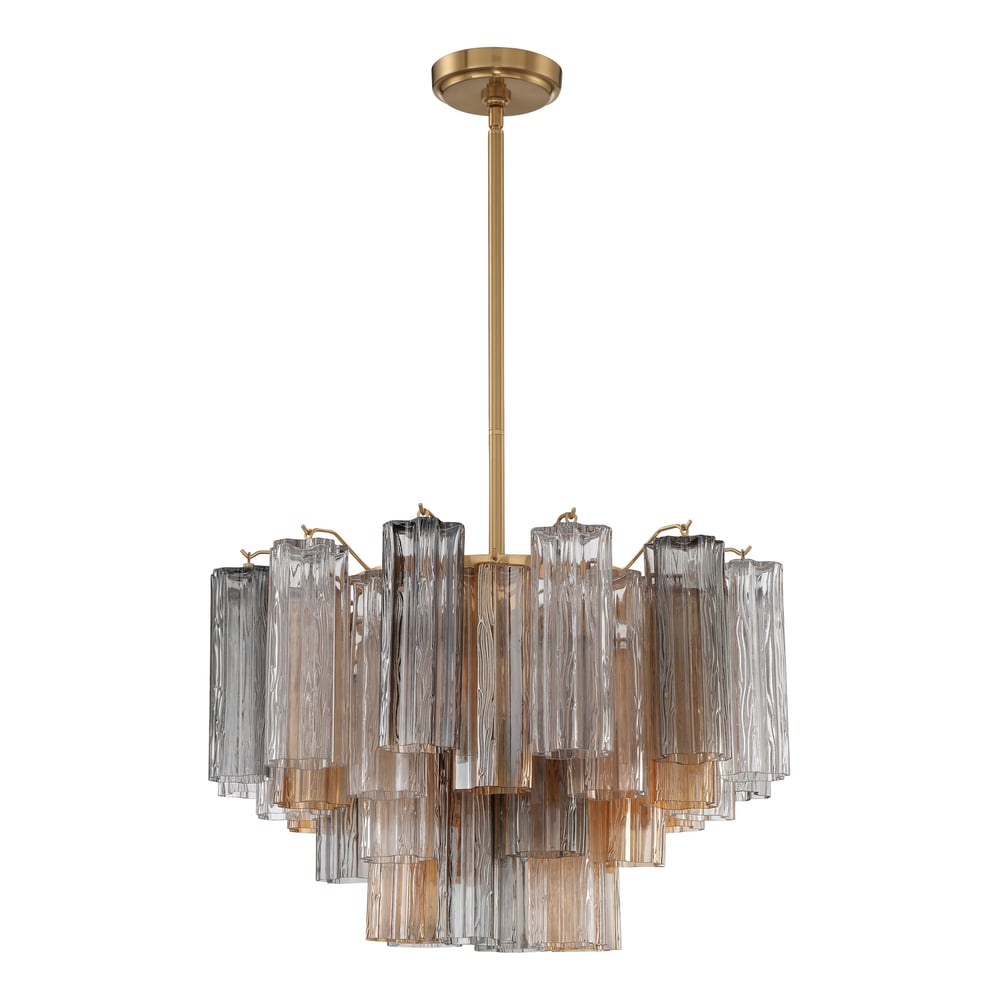 Aurora Murano Chandelier Glass Tube Layered Amber - Neutralighting