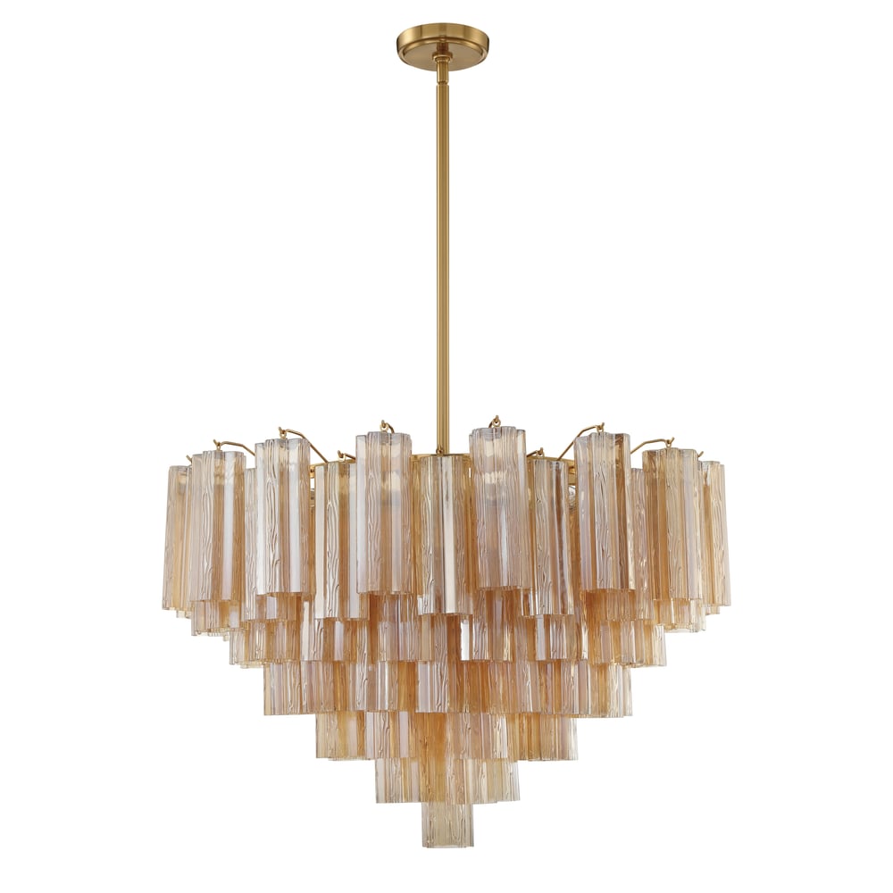Aurora Murano Chandelier Glass Tube Layered Amber - Neutralighting