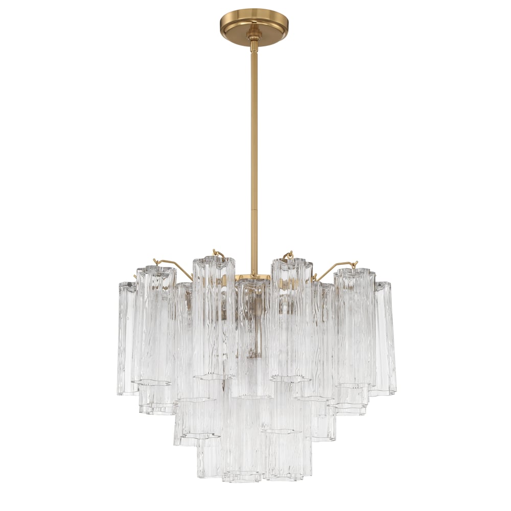 Aurora Murano Chandelier Glass Tube Layered Amber - Neutralighting