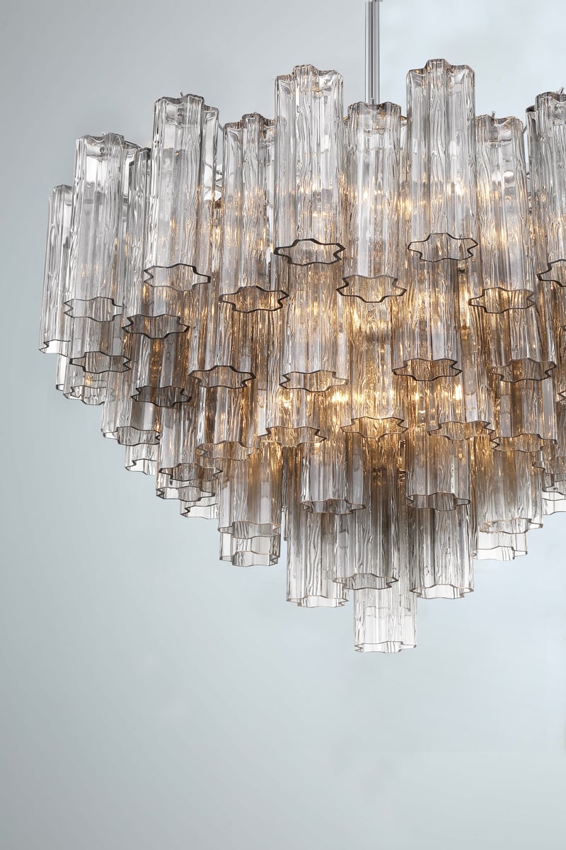 Aurora Murano Chandelier Glass Tube Layered Amber - Neutralighting
