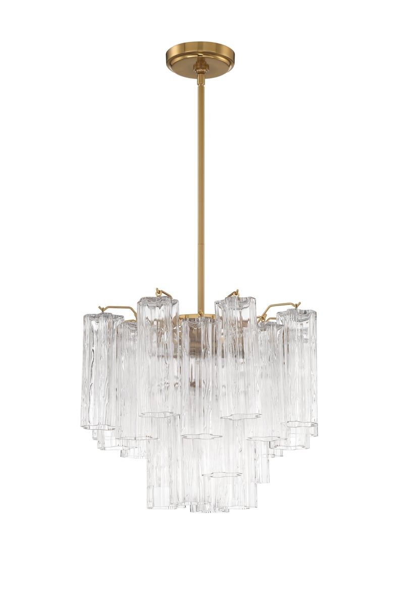 Aurora Murano Chandelier Glass Tube Layered Amber - Neutralighting