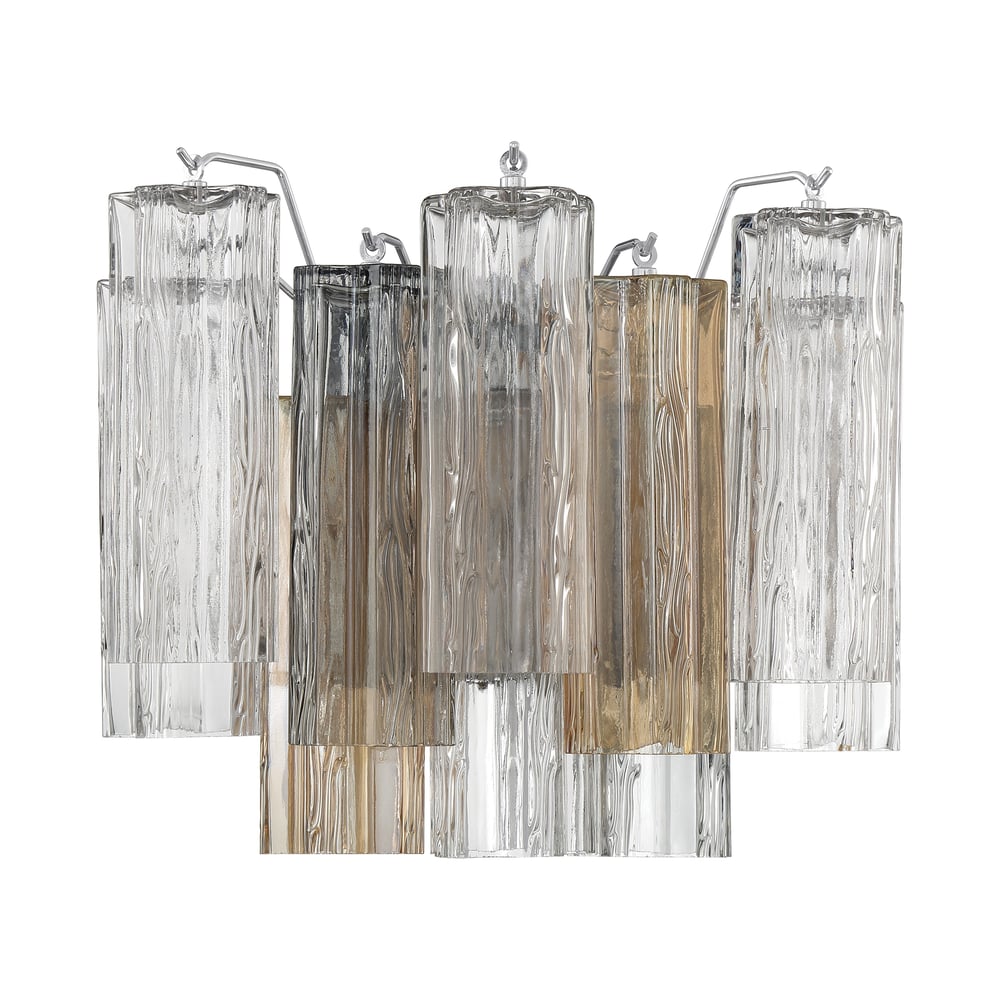 Aurora Wall Light Tronchi Glass Tube Tiered Amber Modern - Neutralighting