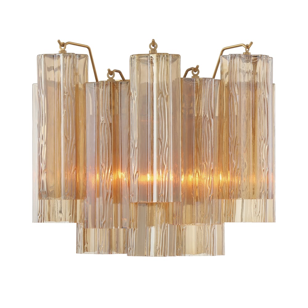 Aurora Wall Light Tronchi Glass Tube Tiered Amber Modern - Neutralighting