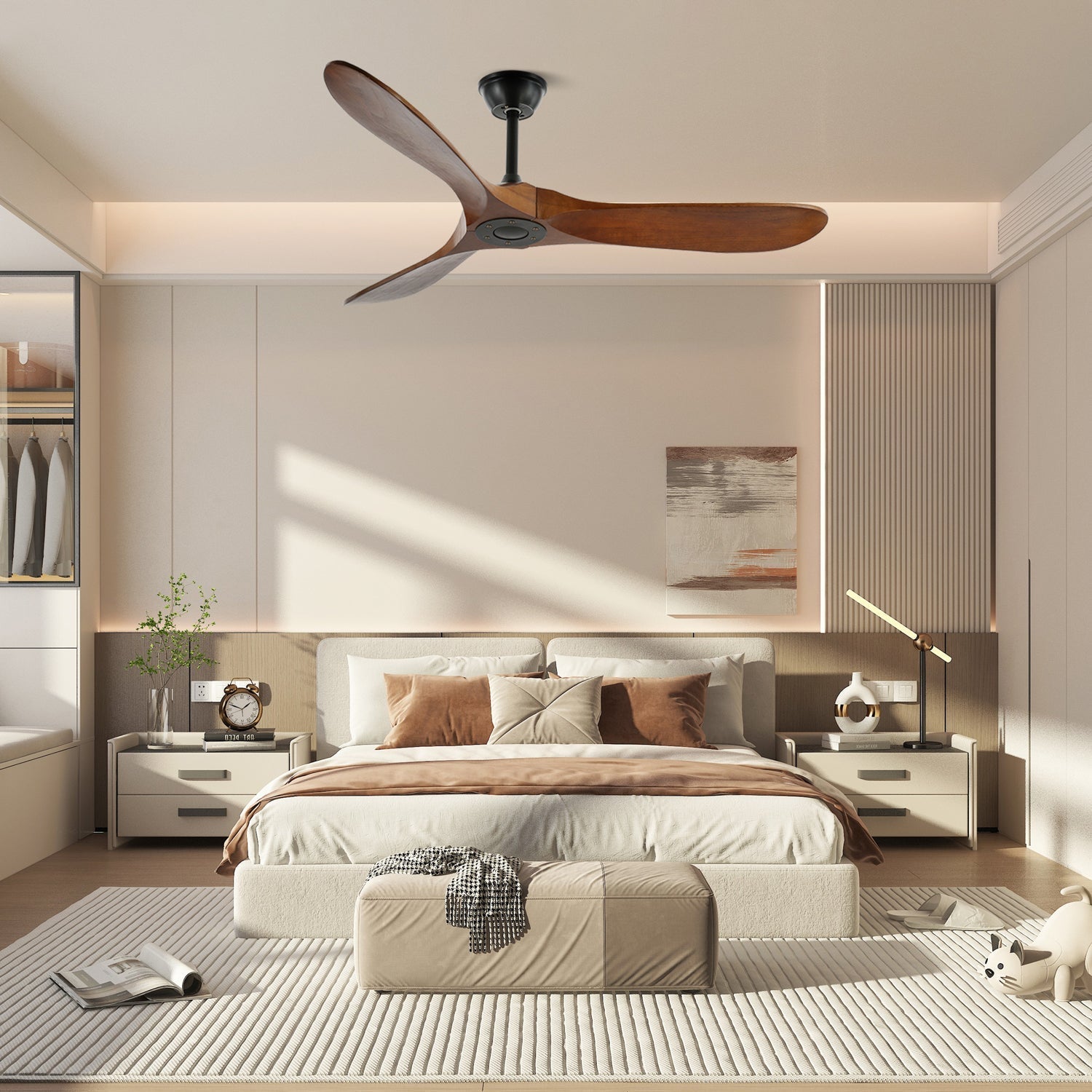 Aviona Holzdeckenventilator, Draufsicht.