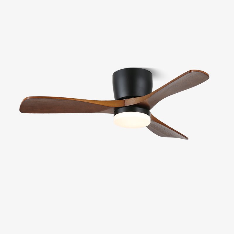 Brinor minimalistische Deckenventilatorleuchte aus Holz mit integrierter LED