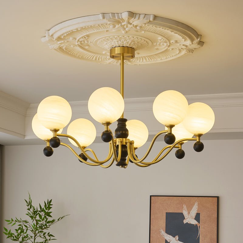 Ershaan Eleganter Vintage-Kronleuchter aus Messing und Holz-Letslighting