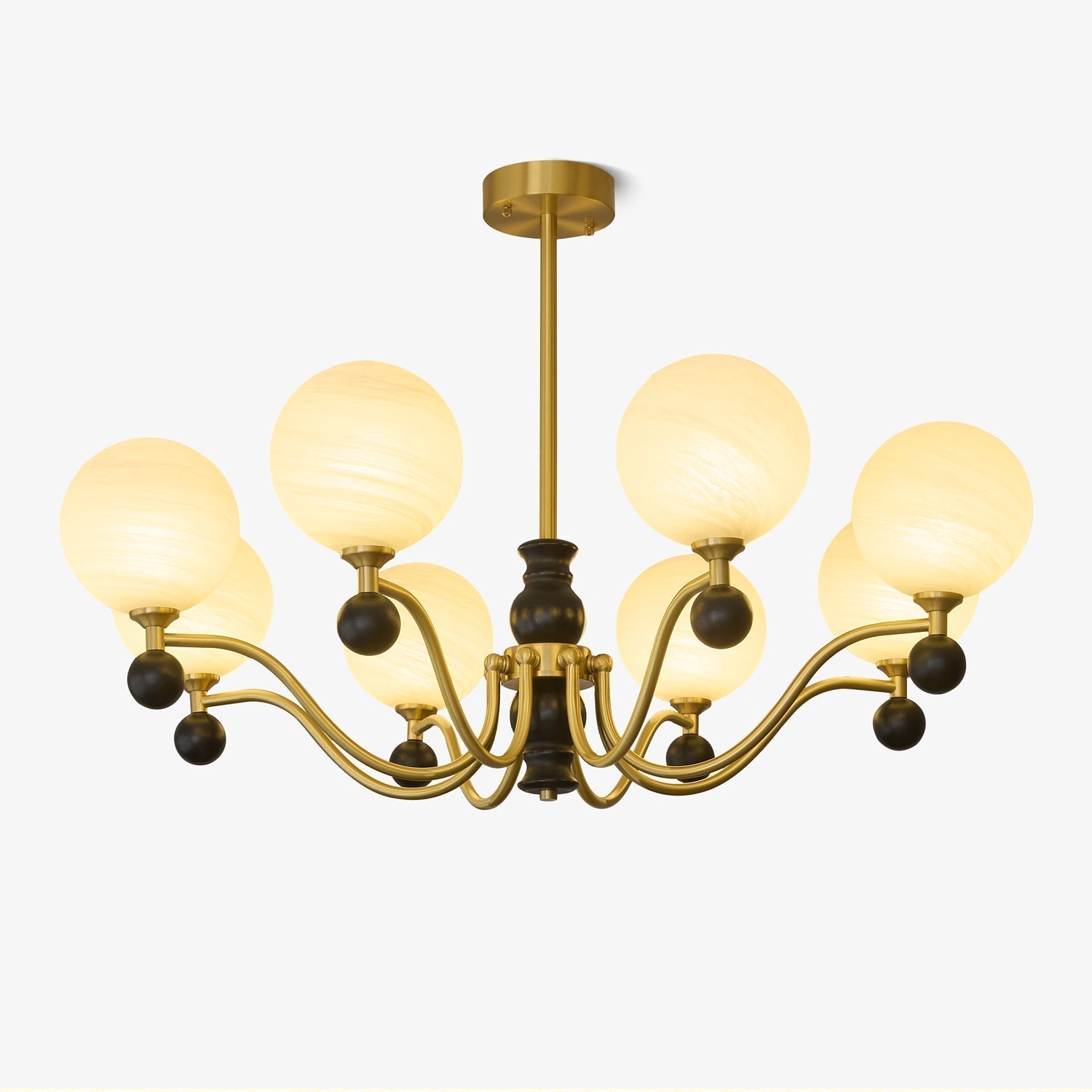 Ershaan Eleganter Vintage-Kronleuchter aus Messing und Holz-Letslighting