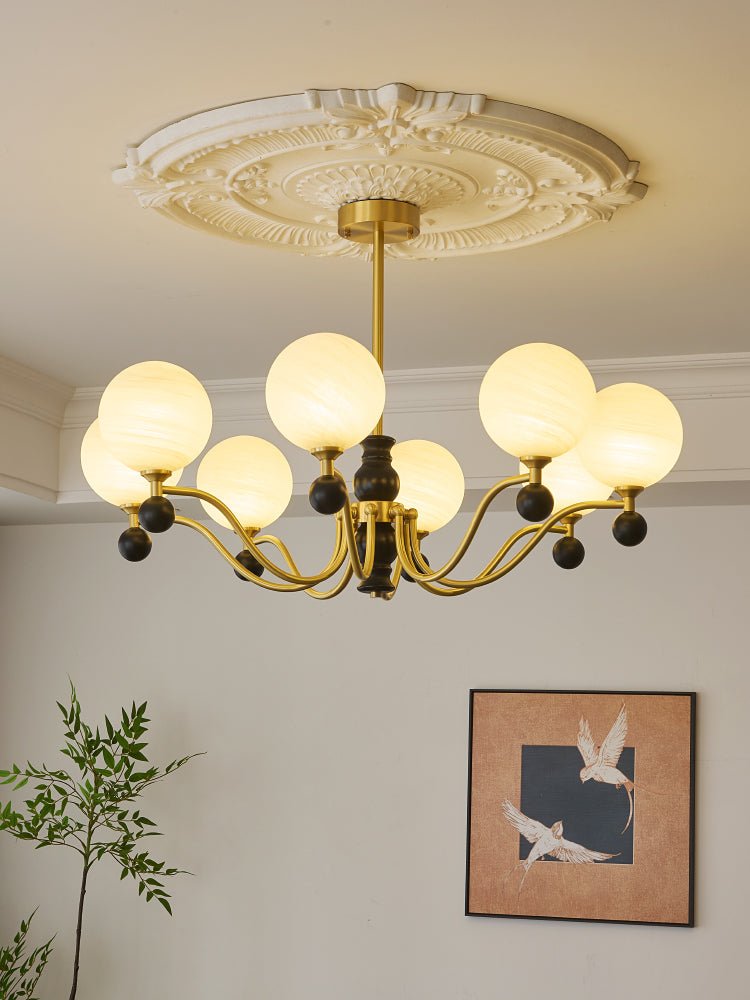 Ershaan Eleganter Vintage-Kronleuchter aus Messing und Holz-Letslighting