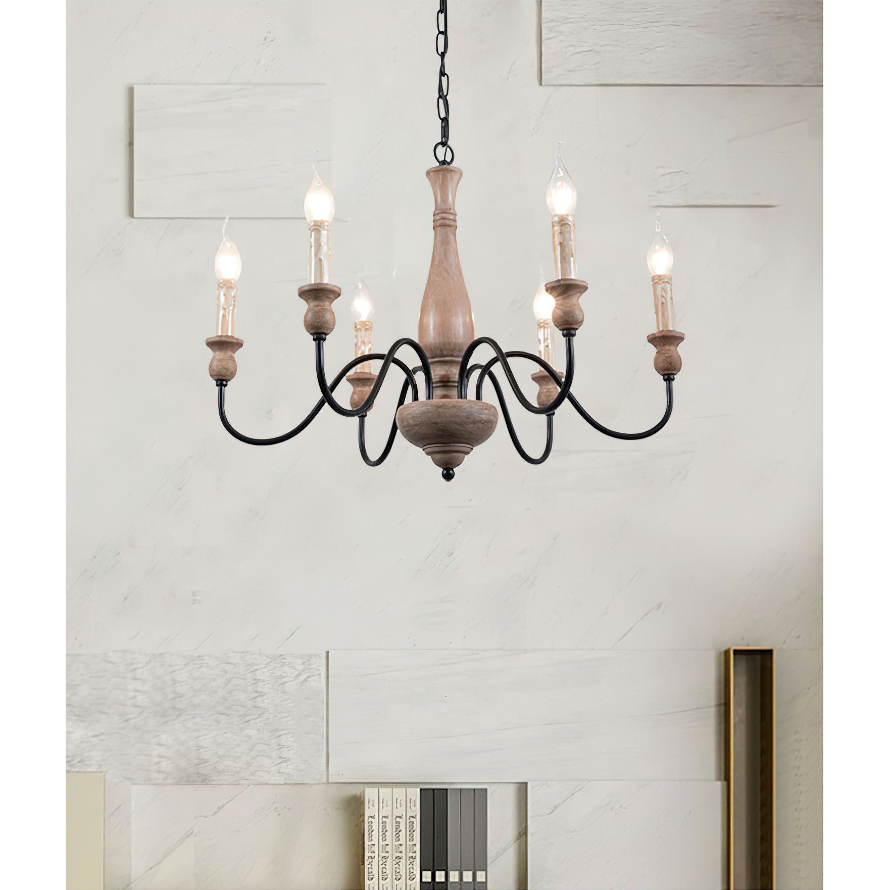 Afralia Modern Industrial Wooden Chandelier - Letslighting