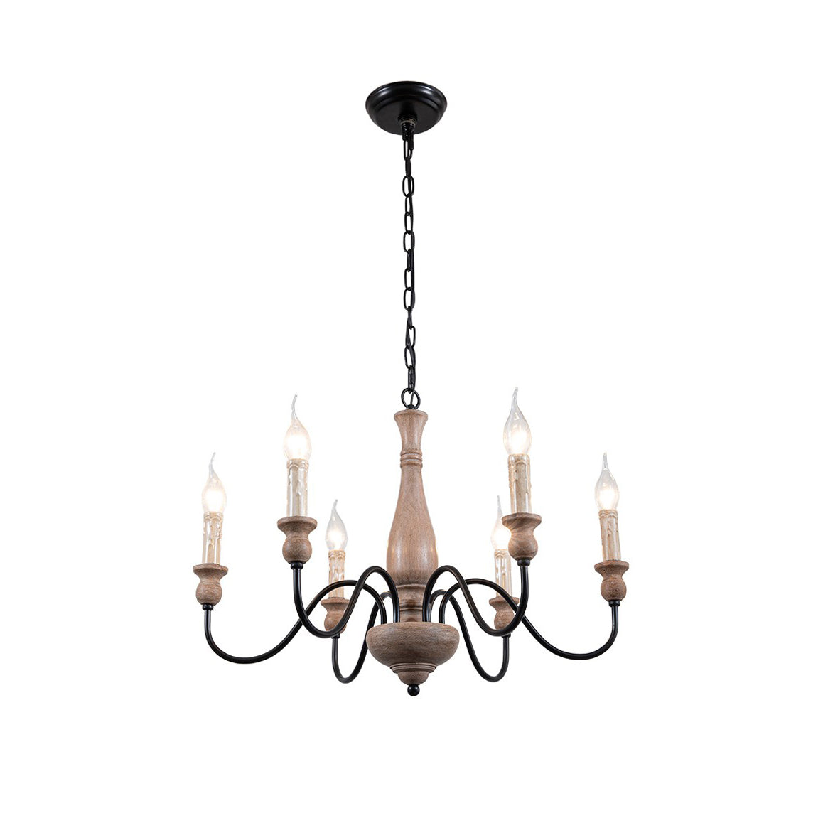 Afralia Modern Industrial Wooden Chandelier - Letslighting