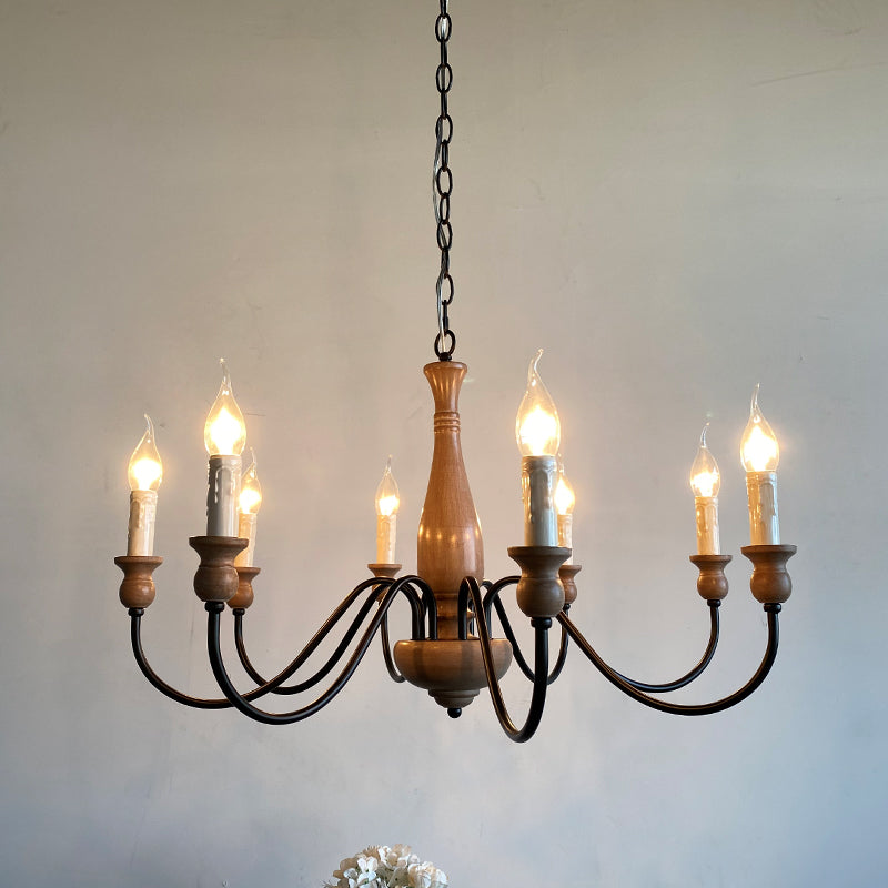 Afralia Modern Industrial Wooden Chandelier - Letslighting
