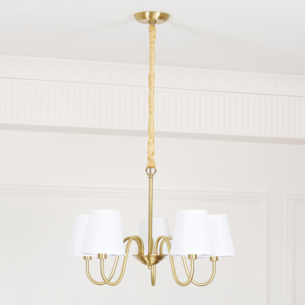 Aged Traditional Stacey Fabric Chandelier - Letslighting
