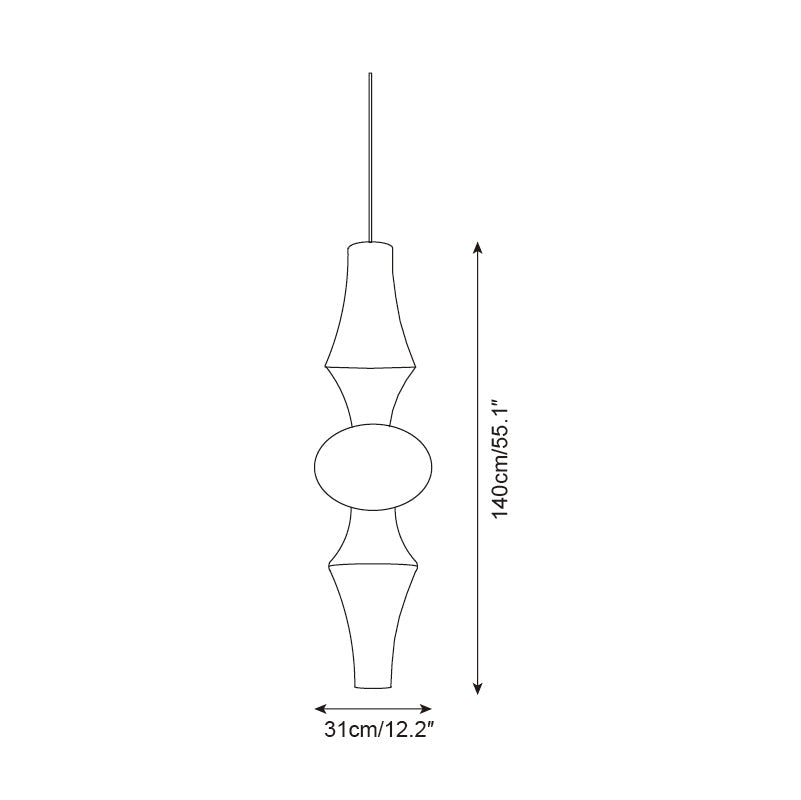 Zyora Pendelleuchte Modern Papier Lampion Stil Skulptural-Letslighting
