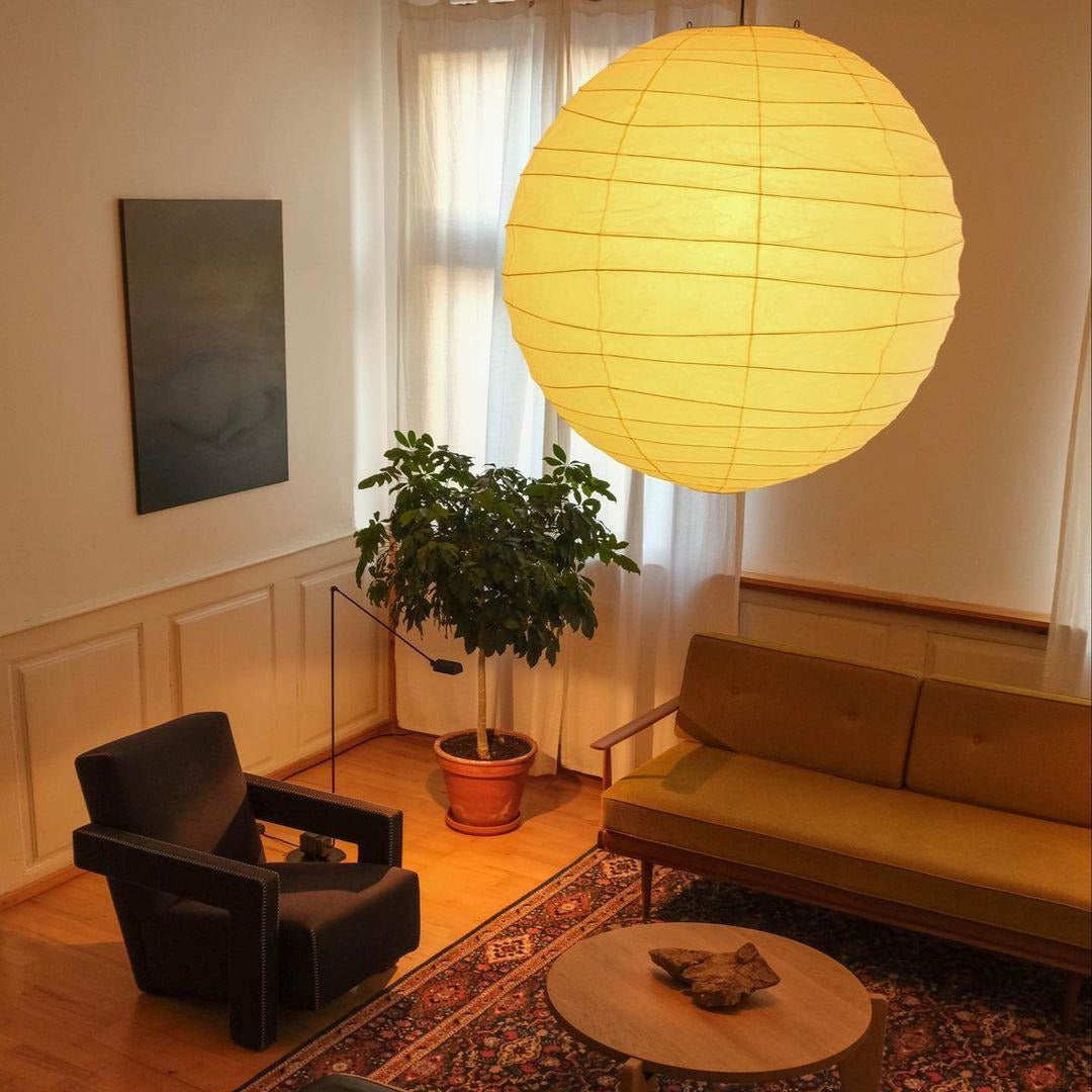 Luna Pendelleuchte mit japanischem Papier-Globus