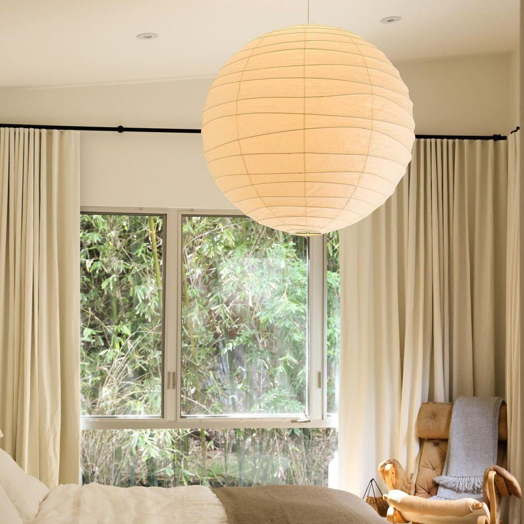 Luna Pendelleuchte mit japanischem Papier-Globus