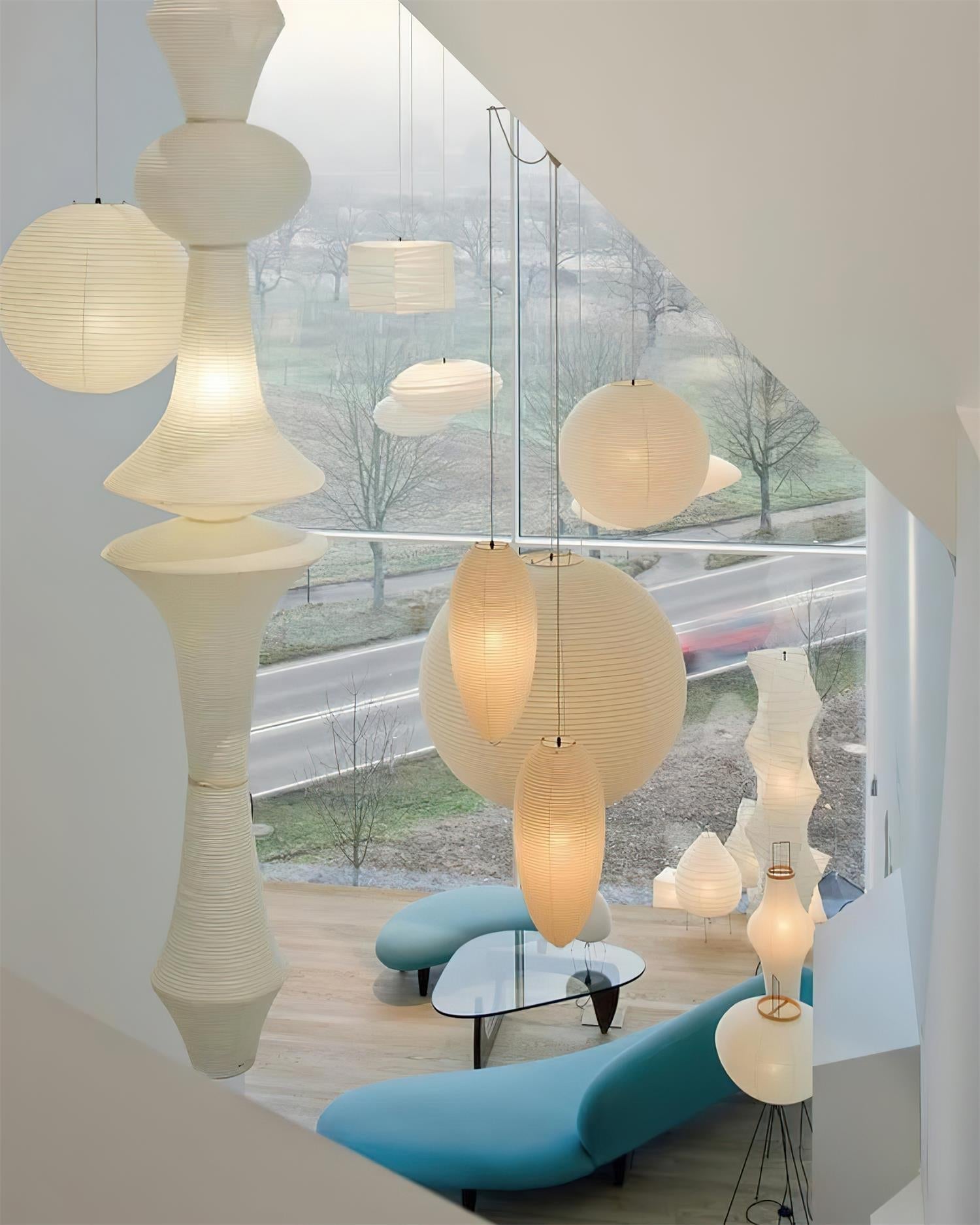 Zyora Pendelleuchte Modern Papier Lampion Stil Skulptural-Letslighting