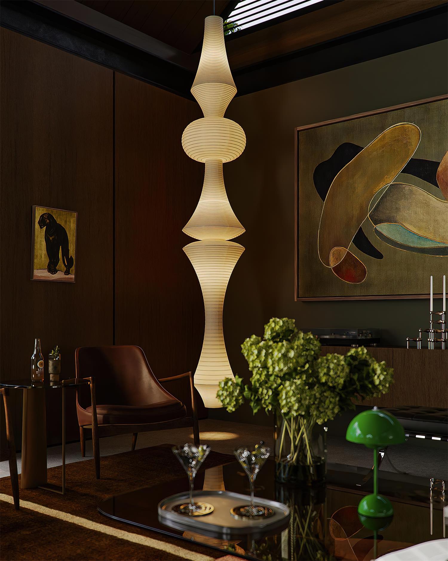 Zyora Pendelleuchte Modern Papier Lampion Stil Skulptural-Letslighting