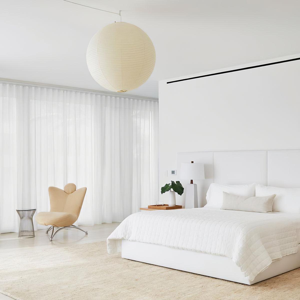 Solara Pendelleuchte Bambus Washi Papier Rund-Letslighting