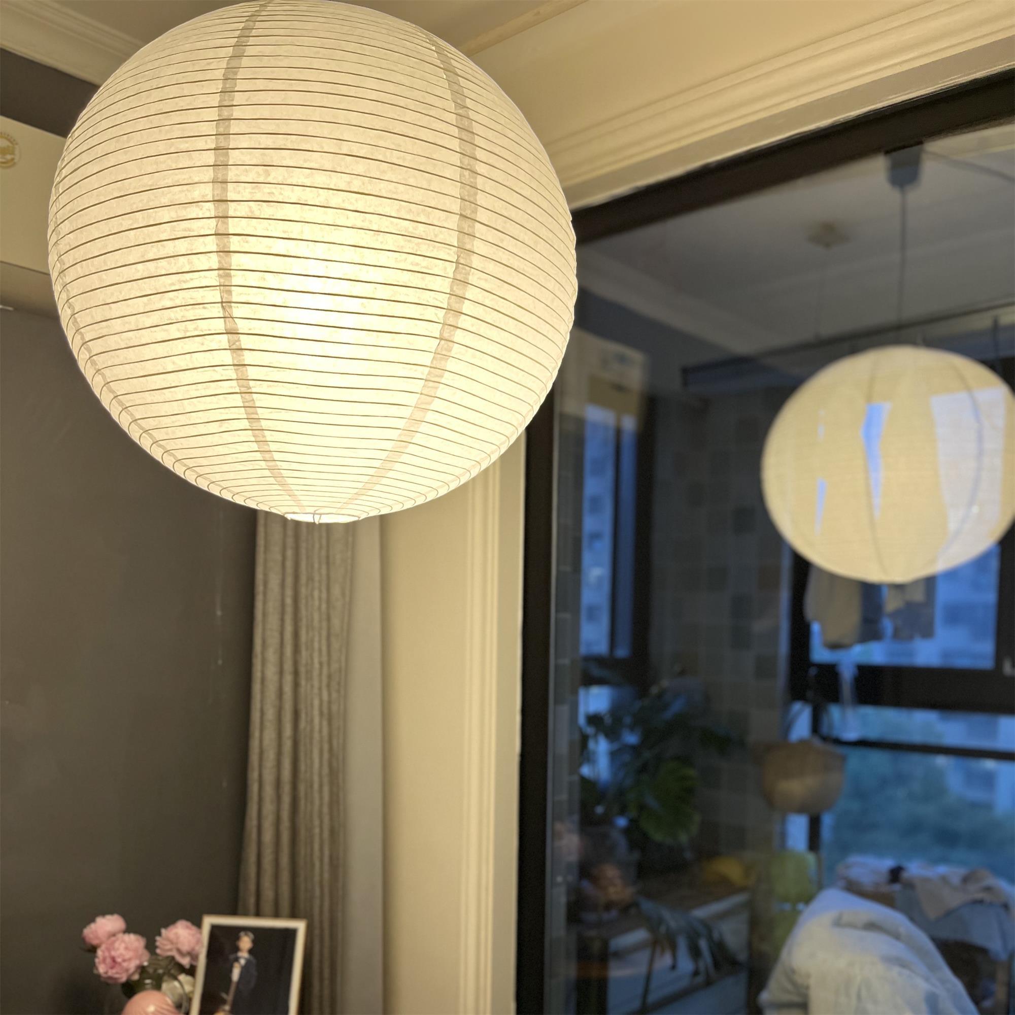 Solara Pendelleuchte Bambus Washi Papier Rund-Letslighting