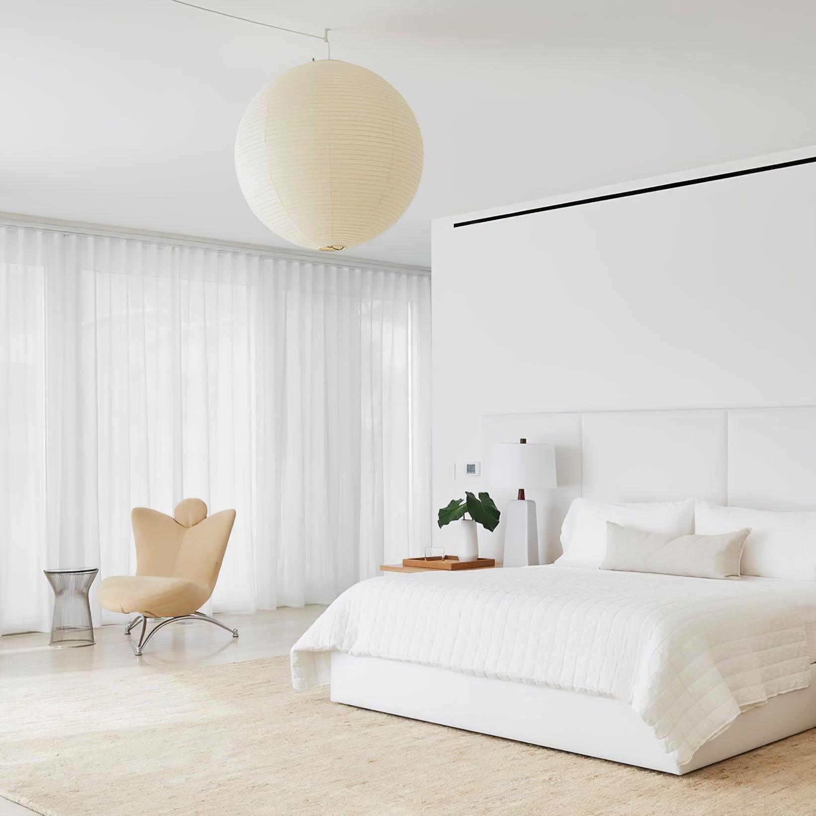 Solara Pendelleuchte Bambus Washi Papier Rund-Letslighting