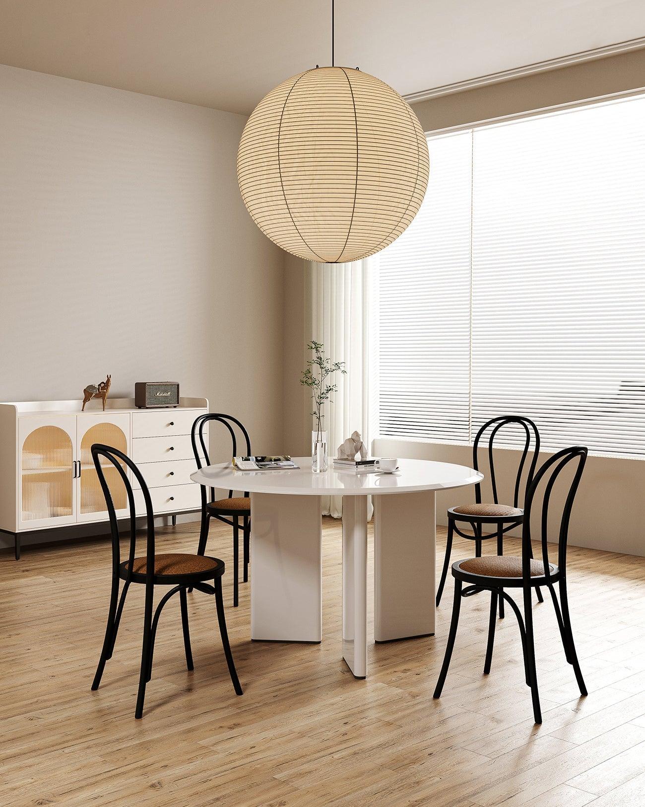 Solara Pendelleuchte Bambus Washi Papier Rund-Letslighting