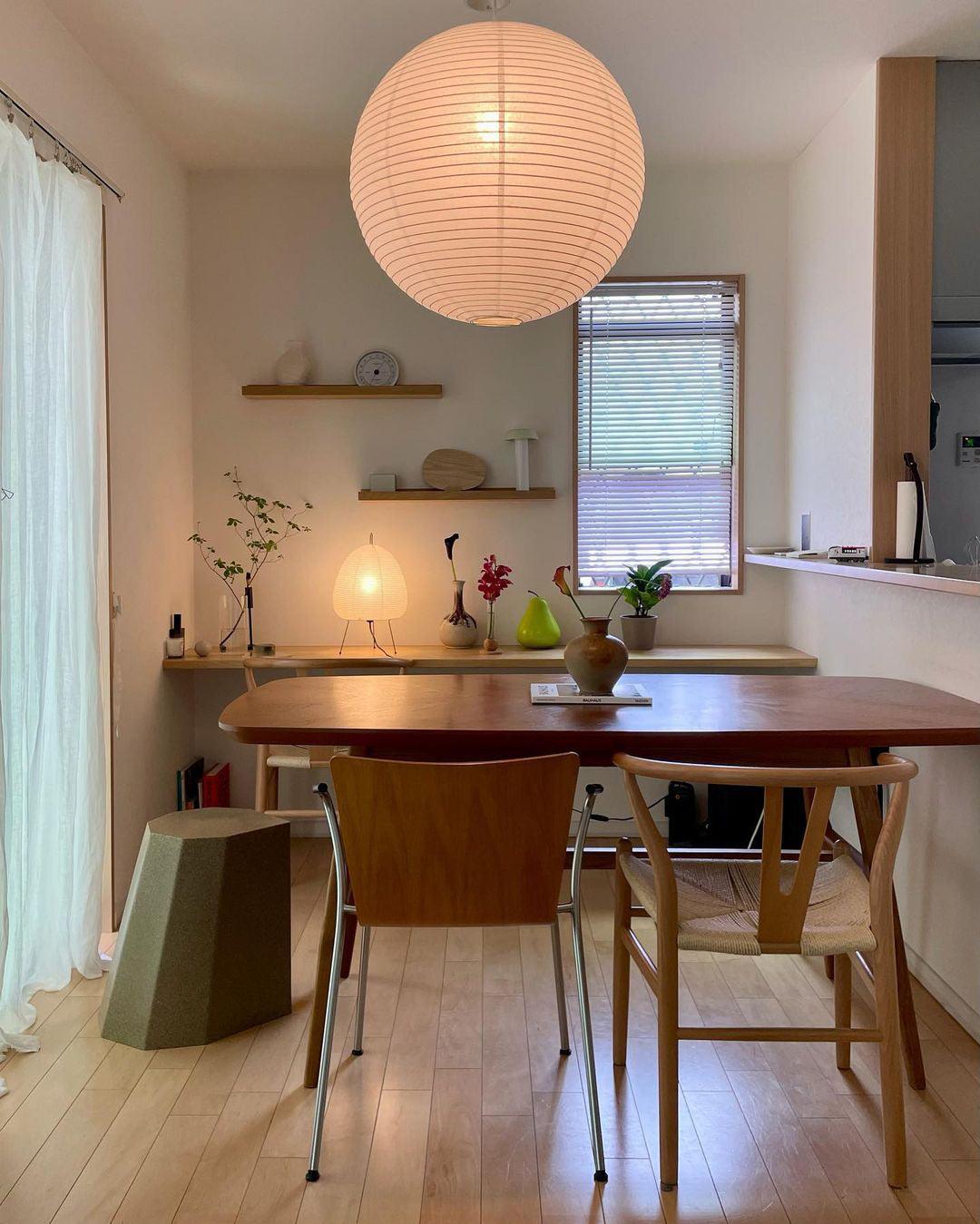 Solara Pendelleuchte Bambus Washi Papier Rund-Letslighting
