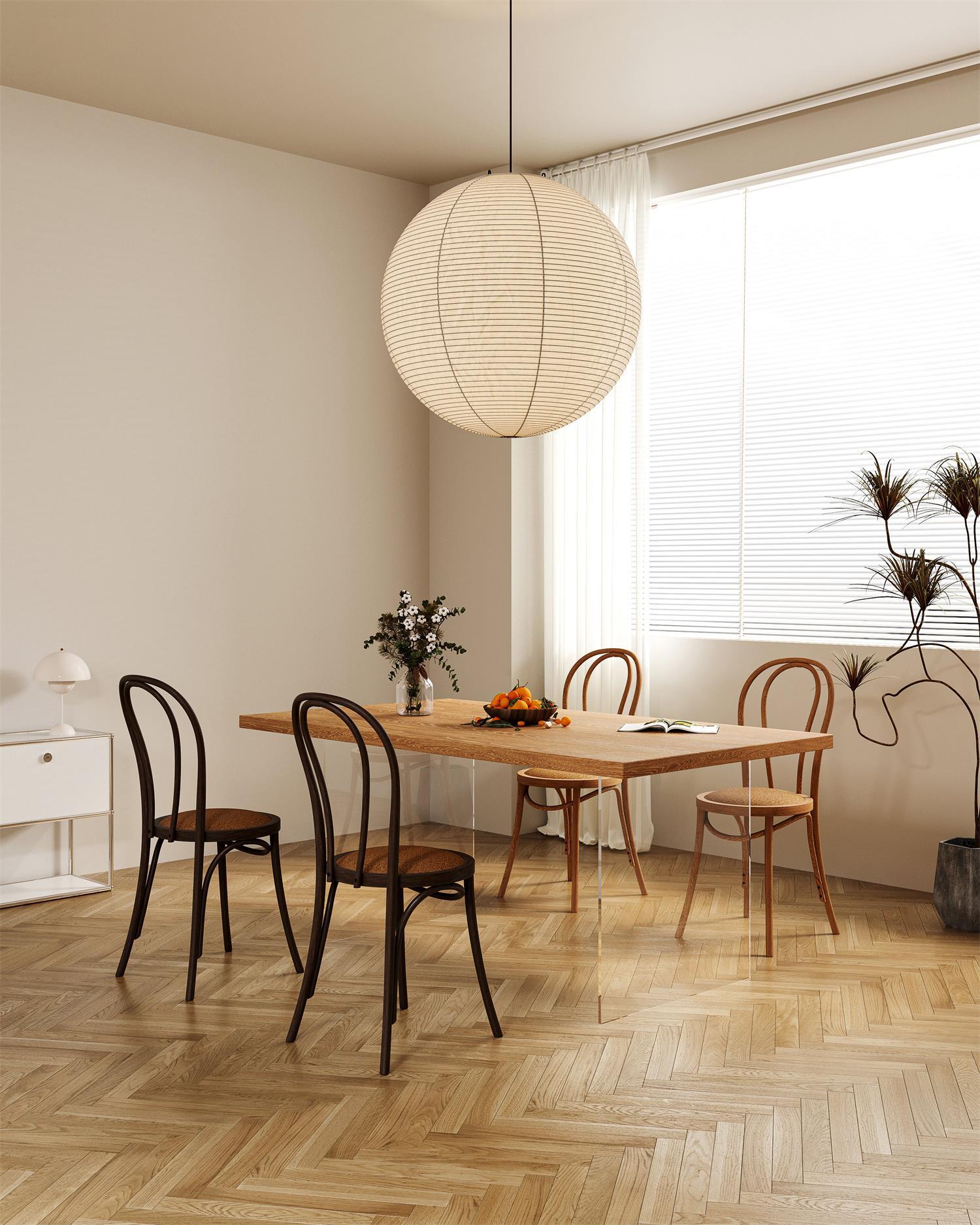 Solara Pendelleuchte Bambus Washi Papier Rund-Letslighting