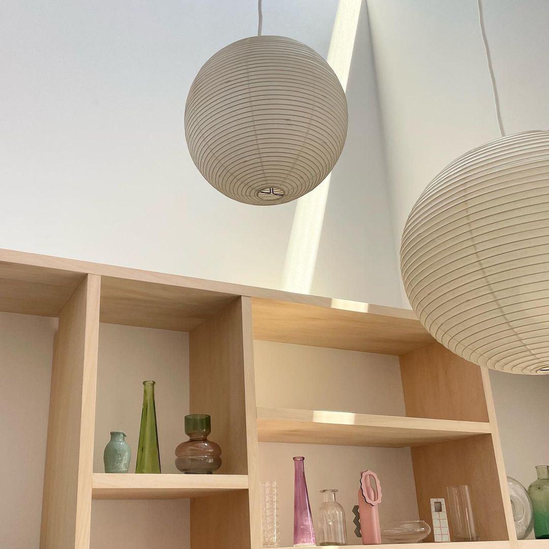 Solara Pendelleuchte Bambus Washi Papier Rund-Letslighting