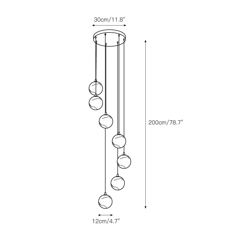 Gloruvye Balls Modern Cluster Metal Chandelier - Letslighting