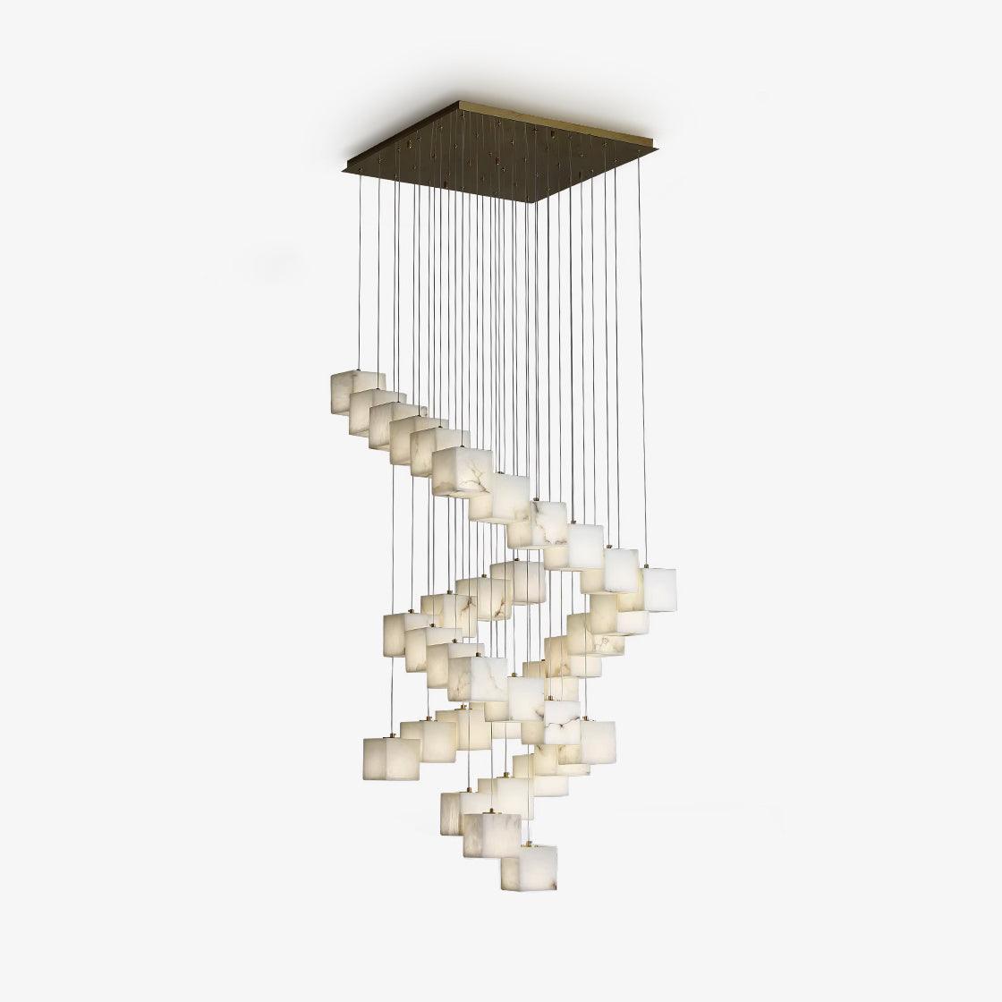 Eurraeel Alabaster Spiral Chandelier - Neutralighting