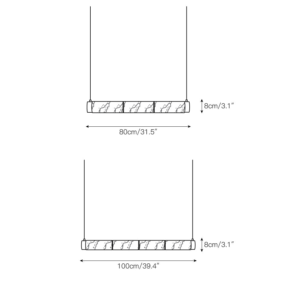 Plotuvyi Modern Strip Alabaster Pendant Light - Letslighting