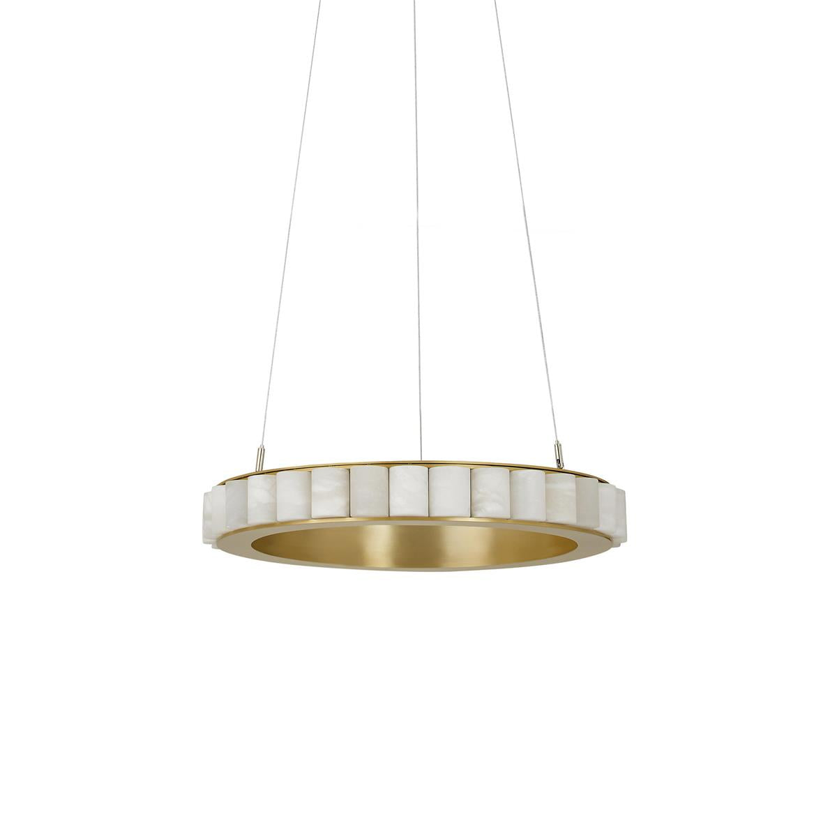 Orion Double Ring Alabaster Chandelier - Neutralighting